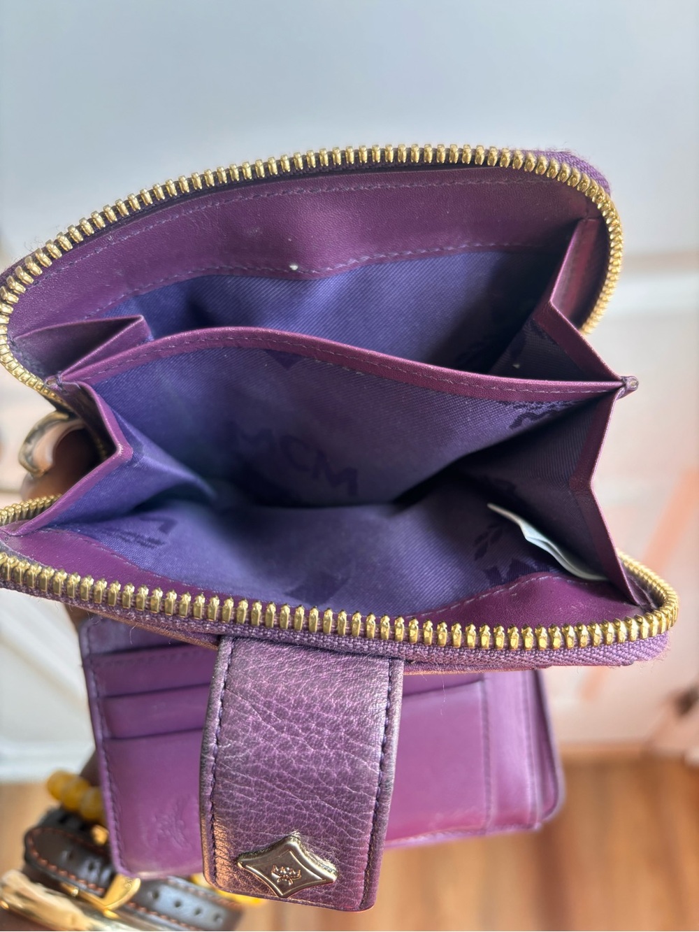 MCM Purple textured leather Continental Wallet - Picture 7 of 9